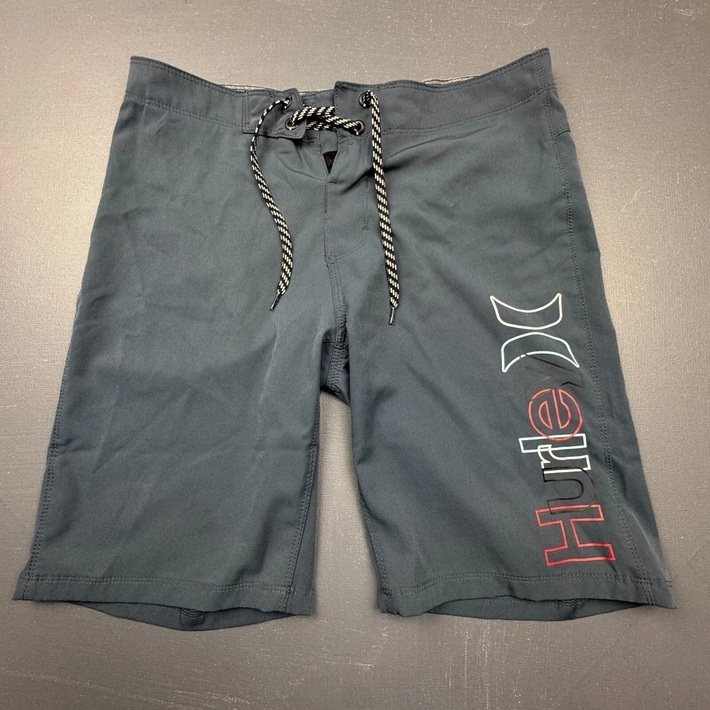 Hurley Mens Size 28 Gray Board Shorts Swim Trunks Stretch Surf Beachwear Outdoor